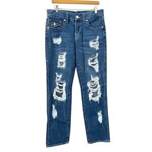True Religion Ricki mid rise relaxed flap straight jean
